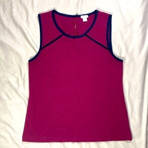 J. Crew Shell Layering Tank with‎ Open Knit Detail Size M